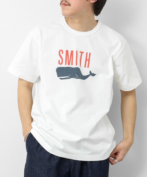 BARNS OUTFITTERS(バーンズアウトフィッターズ)の「【BARNS OUTFITTERS】別注タフネックT SMITH 25SS(Tシャツ/カットソー・メンズ・ホワイト/キナリ/ブルー/ピンク・S/M/L)」の13枚目の写真