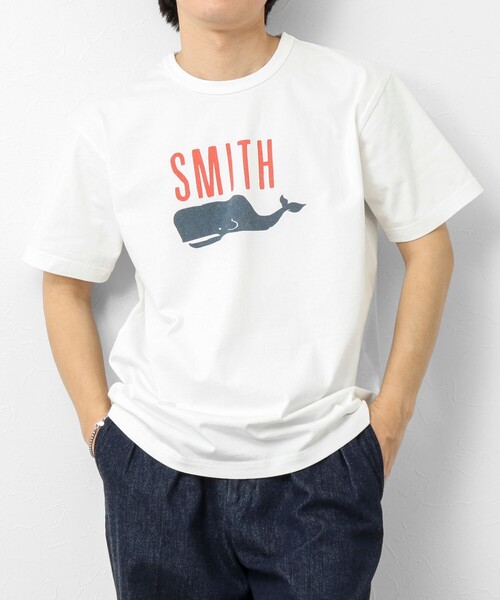 BARNS OUTFITTERS(バーンズアウトフィッターズ)の「【BARNS OUTFITTERS】別注タフネックT SMITH 25SS(Tシャツ/カットソー・メンズ・ホワイト/キナリ/ブルー/ピンク・S/M/L)」の14枚目の写真