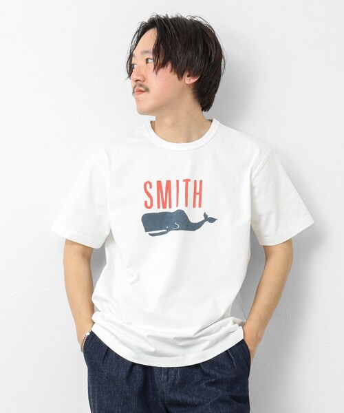 BARNS OUTFITTERS(バーンズアウトフィッターズ)の「【BARNS OUTFITTERS】別注タフネックT SMITH 25SS(Tシャツ/カットソー・メンズ・ホワイト/キナリ/ブルー/ピンク・S/M/L)」の18枚目の写真