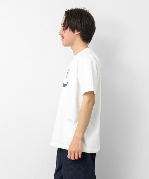 BARNS OUTFITTERS(バーンズアウトフィッターズ)の「【BARNS OUTFITTERS】別注タフネックT SMITH 25SS(Tシャツ/カットソー・メンズ・ホワイト/キナリ/ブルー/ピンク・S/M/L)」の19枚目の写真