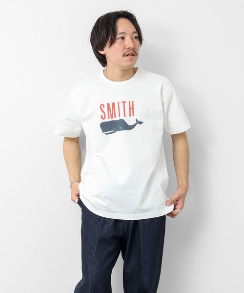 BARNS OUTFITTERS(バーンズアウトフィッターズ)の「【BARNS OUTFITTERS】別注タフネックT SMITH 25SS(Tシャツ/カットソー・メンズ・ホワイト/キナリ/ブルー/ピンク・S/M/L)」の21枚目の写真