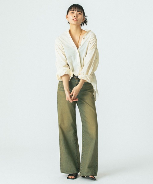 ROSE BUD（ローズバッド）の「(GENE HEAVENS)STAR EMBROIDERY SHIRT（シャツ/ブラウス・レディース・ブラック/ホワイト・ONE SIZE）」の10枚目の写真