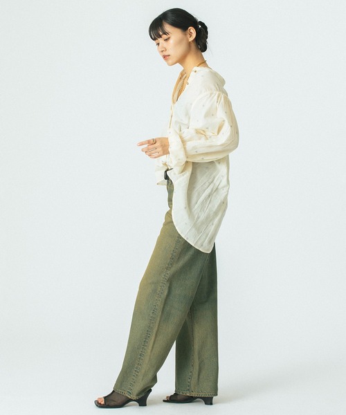 ROSE BUD（ローズバッド）の「(GENE HEAVENS)STAR EMBROIDERY SHIRT（シャツ/ブラウス・レディース・ブラック/ホワイト・ONE SIZE）」の11枚目の写真