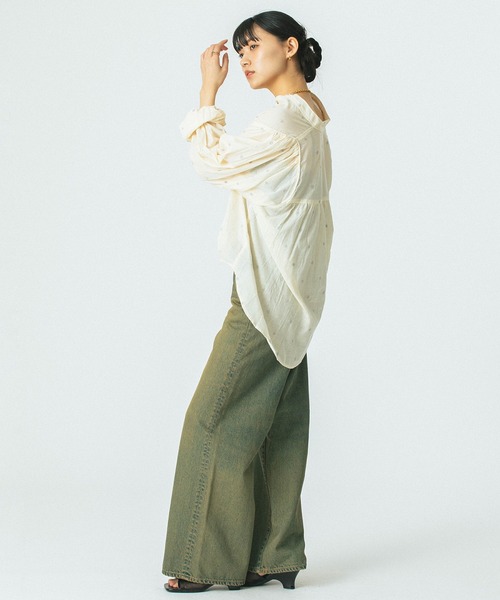 ROSE BUD（ローズバッド）の「(GENE HEAVENS)STAR EMBROIDERY SHIRT（シャツ/ブラウス・レディース・ブラック/ホワイト・ONE SIZE）」の12枚目の写真