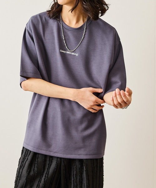 JUNRED(ジュンレッド)の「2ポイントワイドTシャツ(Tシャツ/カットソー・メンズ・ブラック/チャコールグレー/ホワイト/ブルー系その他4・S/M/L)」の4枚目の写真