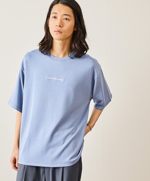 JUNRED(ジュンレッド)の「2ポイントワイドTシャツ(Tシャツ/カットソー・メンズ・ブラック/チャコールグレー/ホワイト/ブルー系その他4・S/M/L)」の6枚目の写真