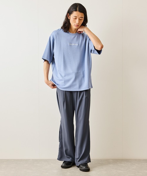 JUNRED(ジュンレッド)の「2ポイントワイドTシャツ(Tシャツ/カットソー・メンズ・ブラック/チャコールグレー/ホワイト/ブルー系その他4・S/M/L)」の7枚目の写真