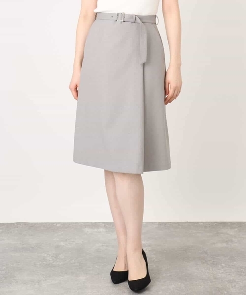 OFUON le MK（オフオンルエムケー）の「[セットアップ対応]ラップ風スカート/洗える（スカート・レディース・グレー/ネイビー・36/38/40）」の22枚目の写真