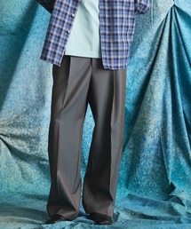 MAISON SPECIAL | 《UNISEX》4 Colors Chambray Washable Wool Prime-Wide One Tuck Wide Pants/4色シャンブレーウォッシャブルウールプライムワイドワンタックワイドパンツ【MAISON SPECIAL/メゾンスペシャル】(スラックス)
