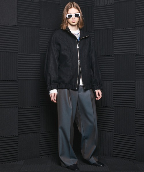 MAISON SPECIAL（メゾンスペシャル）の「《UNISEX》4 Colors Chambray Washable Wool Prime-Wide One Tuck Wide Pants/4色シャンブレーウォッシャブルウールプライムワイドワンタックワイドパンツ【MAISON SPECIAL/メゾンスペシャル】（スラックス・メンズ・ライトブルー/チャコールグレー/ブルー/ブラック/グレー/ダークブラック/サックスブルー・2/1/0）」の22枚目の写真