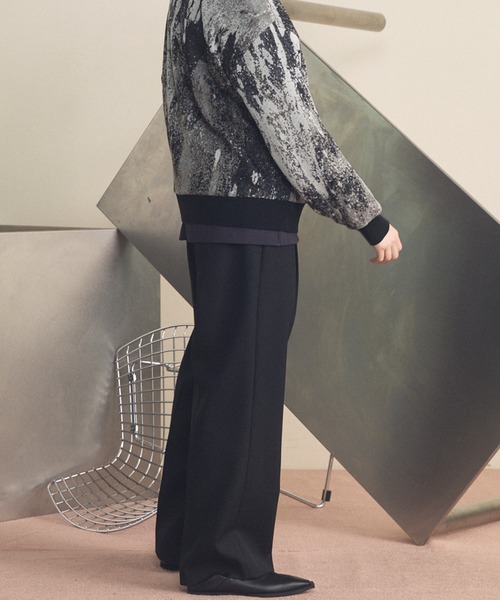 MAISON SPECIAL（メゾンスペシャル）の「《UNISEX》4 Colors Chambray Washable Wool Prime-Wide One Tuck Wide Pants/4色シャンブレーウォッシャブルウールプライムワイドワンタックワイドパンツ【MAISON SPECIAL/メゾンスペシャル】（スラックス・メンズ・ライトブルー/チャコールグレー/ブルー/ブラック/グレー/ダークブラック/サックスブルー・2/1/0）」の14枚目の写真