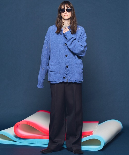 MAISON SPECIAL シャンブレーウールタックワイドパンツ サイズ0 MAISON SPECIAL（メゾンスペシャル）の「《UNISEX》Wool Chambray Two