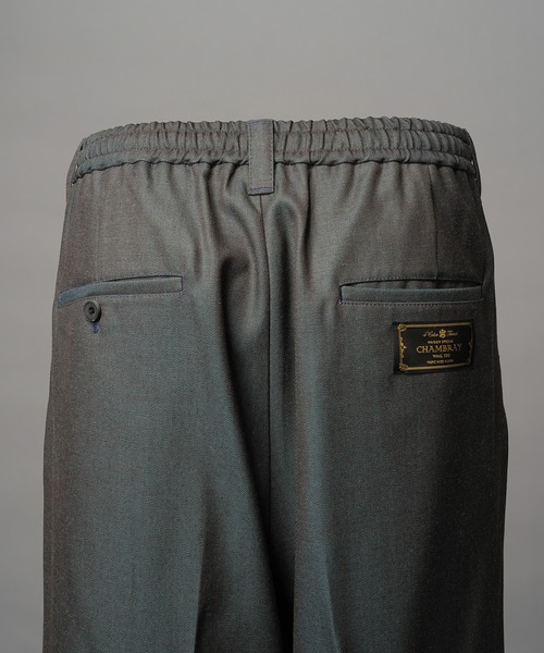 MAISON SPECIAL（メゾンスペシャル）の「《UNISEX》4 Colors Chambray Washable Wool Prime-Wide One Tuck Wide Pants/4色シャンブレーウォッシャブルウールプライムワイドワンタックワイドパンツ【MAISON SPECIAL/メゾンスペシャル】（スラックス・メンズ・ライトブルー/チャコールグレー/ブルー/ブラック/グレー/ダークブラック/サックスブルー・2/1/0）」の15枚目の写真