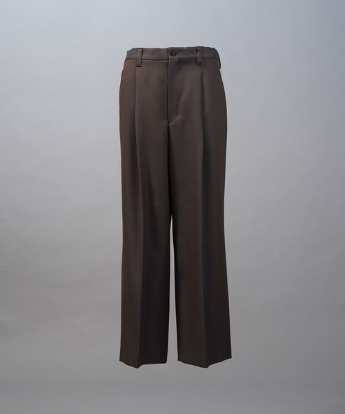 MAISON SPECIAL（メゾンスペシャル）の「《UNISEX》4 Colors Chambray Washable Wool Prime-Wide One Tuck Wide Pants/4色シャンブレーウォッシャブルウールプライムワイドワンタックワイドパンツ【MAISON SPECIAL/メゾンスペシャル】（スラックス・メンズ・ライトブルー/チャコールグレー/ブルー/ブラック/グレー/ダークブラック/サックスブルー・2/1/0）」の20枚目の写真