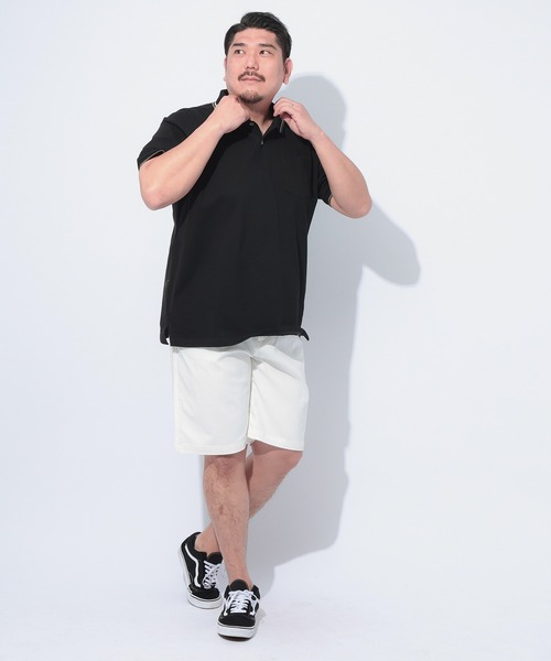 B&T CLUB（ビーティークラブ）の「B＆T CLUB (ビーアンドティークラブ) DRY 鹿の子 ライン入り 半袖 ポロシャツ（ポロシャツ・メンズ・ブラック/ホワイト/サックスブルー/ネイビー・X1(3L～4L)/X2(4L～5L)/X3(6L～7L)/X4(8L～9L)/X5(9L～10L)）」の18枚目の写真