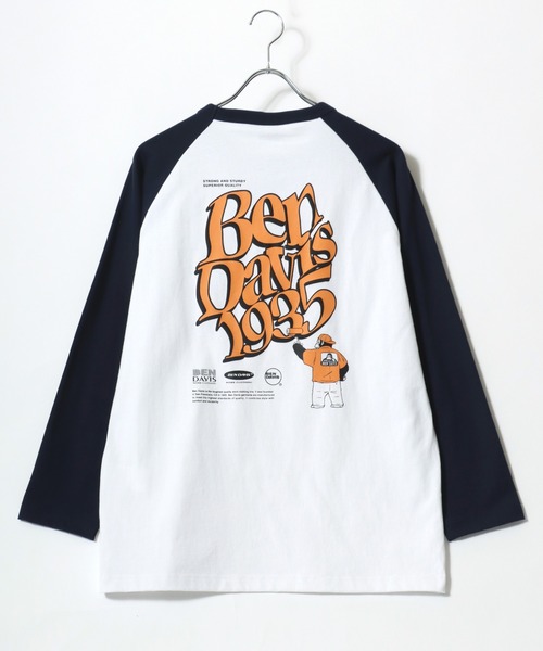 BEN DAVIS(ベンデイビス)の「BEN DAVIS/ベンデイビス ワンポイント刺繍 バックプリント ラグランロングスリーブTシャツ レディース メンズ(Tシャツ/カットソー・レディース・ブラック/ネイビー/モスグリーン・M/L/LL)」の8枚目の写真