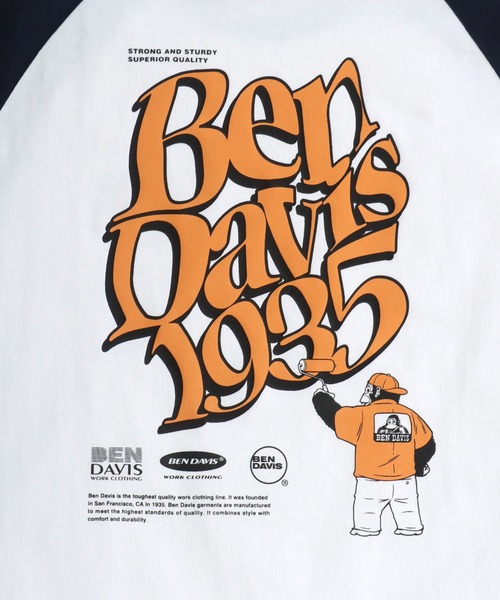 BEN DAVIS(ベンデイビス)の「BEN DAVIS/ベンデイビス ワンポイント刺繍 バックプリント ラグランロングスリーブTシャツ レディース メンズ(Tシャツ/カットソー・レディース・ブラック/ネイビー/モスグリーン・M/L/LL)」の17枚目の写真