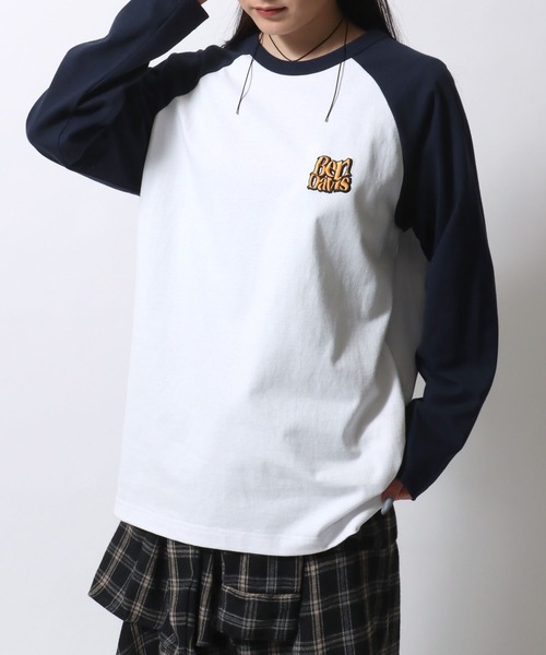 BEN DAVIS(ベンデイビス)の「BEN DAVIS/ベンデイビス ワンポイント刺繍 バックプリント ラグランロングスリーブTシャツ レディース メンズ(Tシャツ/カットソー・レディース・ブラック/ネイビー/モスグリーン・M/L/LL)」の18枚目の写真