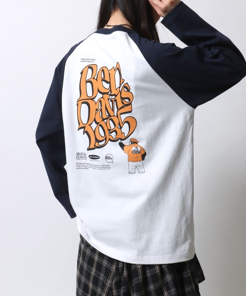 BEN DAVIS(ベンデイビス)の「BEN DAVIS/ベンデイビス ワンポイント刺繍 バックプリント ラグランロングスリーブTシャツ レディース メンズ(Tシャツ/カットソー・レディース・ブラック/ネイビー/モスグリーン・M/L/LL)」の19枚目の写真