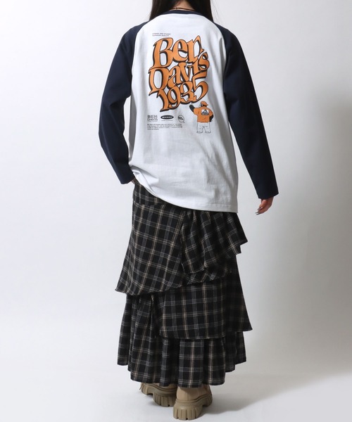 BEN DAVIS(ベンデイビス)の「BEN DAVIS/ベンデイビス ワンポイント刺繍 バックプリント ラグランロングスリーブTシャツ レディース メンズ(Tシャツ/カットソー・レディース・ブラック/ネイビー/モスグリーン・M/L/LL)」の20枚目の写真