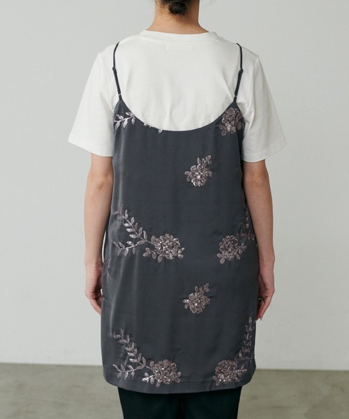 セール】【LARUTA】フラワースパンコール刺繍チュニック