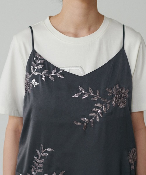 セール】【LARUTA】フラワースパンコール刺繍チュニック