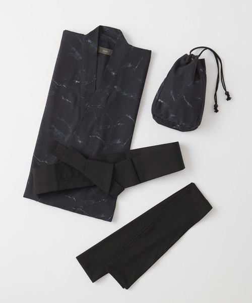 CLEL(クレイル)の「【CLEL】YUKATA 4 SET/浴衣4点SET(浴衣・角帯(ワンタッチ帯)・兵児帯・巾着)男性浴衣(浴衣・メンズ・ブラック系/グレー系/ネイビー系・L/M/S/XS)」の17枚目の写真