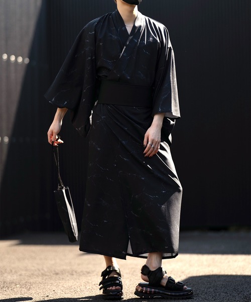 CLEL(クレイル)の「【CLEL】YUKATA 4 SET/浴衣4点SET(浴衣・角帯(ワンタッチ帯)・兵児帯・巾着)男性浴衣(浴衣・メンズ・ブラック系/グレー系/ネイビー系・L/M/S/XS)」の20枚目の写真