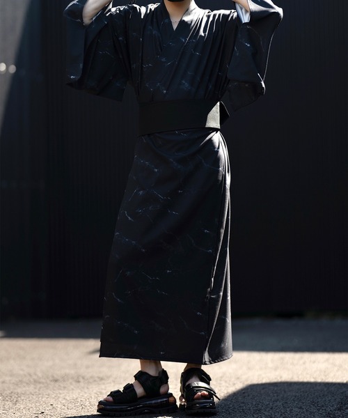 CLEL(クレイル)の「【CLEL】YUKATA 4 SET/浴衣4点SET(浴衣・角帯(ワンタッチ帯)・兵児帯・巾着)男性浴衣(浴衣・メンズ・ブラック系/グレー系/ネイビー系・L/M/S/XS)」の21枚目の写真