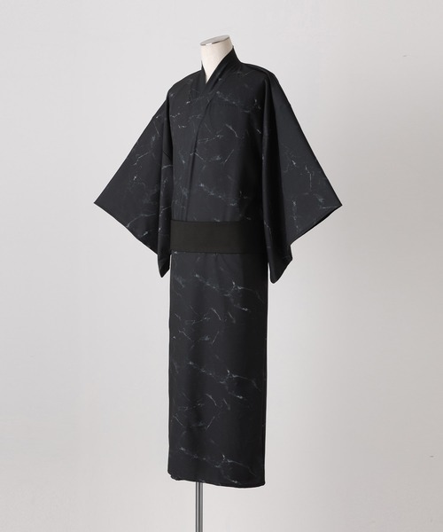 CLEL(クレイル)の「【CLEL】YUKATA 4 SET/浴衣4点SET(浴衣・角帯(ワンタッチ帯)・兵児帯・巾着)男性浴衣(浴衣・メンズ・ブラック系/グレー系/ネイビー系・L/M/S/XS)」の4枚目の写真