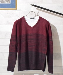 ARCHIVER（アーカイバ）の「【RS】【Bling Leads】ボーダーニット＆ ロングTシャツ　アンサンブルセット（アンサンブル）」