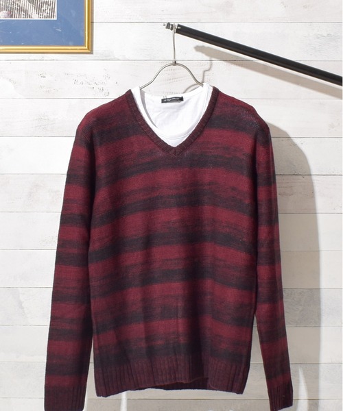 ARCHIVER（アーカイバ）の「【RS】【Bling Leads】ボーダーニット＆ ロングTシャツ　アンサンブルセット（アンサンブル・メンズ・グレー系その他/レッド系その他2/ブラック系その他/レッド系その他/ブラック系その他2・MEDIUM/X-LARGE）」の5枚目の写真