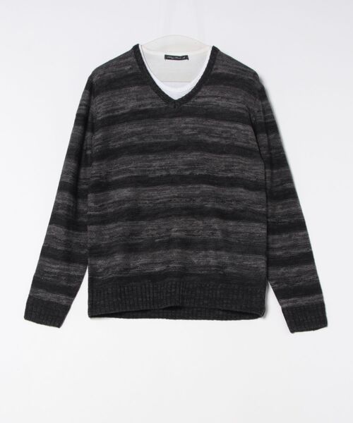 ARCHIVER（アーカイバ）の「【RS】【Bling Leads】ボーダーニット＆ ロングTシャツ　アンサンブルセット（アンサンブル・メンズ・グレー系その他/レッド系その他2/ブラック系その他/レッド系その他/ブラック系その他2・MEDIUM/X-LARGE）」の11枚目の写真