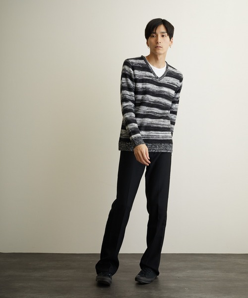 ARCHIVER（アーカイバ）の「【RS】【Bling Leads】ボーダーニット＆ ロングTシャツ　アンサンブルセット（アンサンブル・メンズ・グレー系その他/レッド系その他2/ブラック系その他/レッド系その他/ブラック系その他2・MEDIUM/X-LARGE）」の18枚目の写真