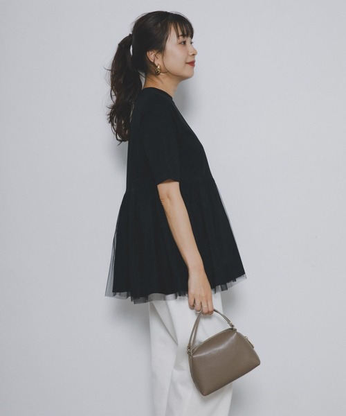 F by ROSSO ペプラムチュールカットソー（Tシャツ/カットソー