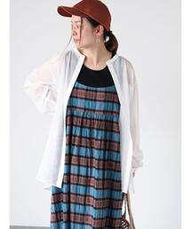 バンドカラーシアーシャツ