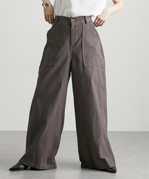 Soiunique（スワユニーク）の「BIGポケットベイカーワイドパンツ ［Soiunique］（その他パンツ・レディース・チャコール/イエロー/カーキ・M/L/LL）」の15枚目の写真