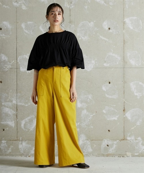 Soiunique（スワユニーク）の「BIGポケットベイカーワイドパンツ ［Soiunique］（その他パンツ・レディース・チャコール/イエロー/カーキ・M/L/LL）」の19枚目の写真