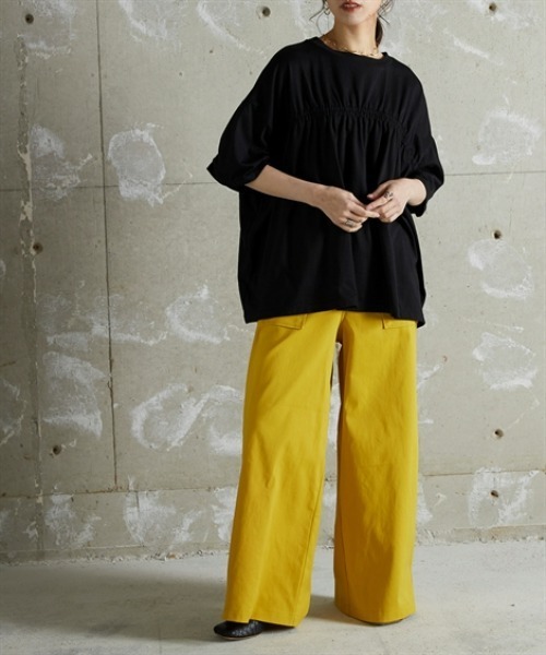 Soiunique（スワユニーク）の「BIGポケットベイカーワイドパンツ ［Soiunique］（その他パンツ・レディース・チャコール/イエロー/カーキ・M/L/LL）」の22枚目の写真