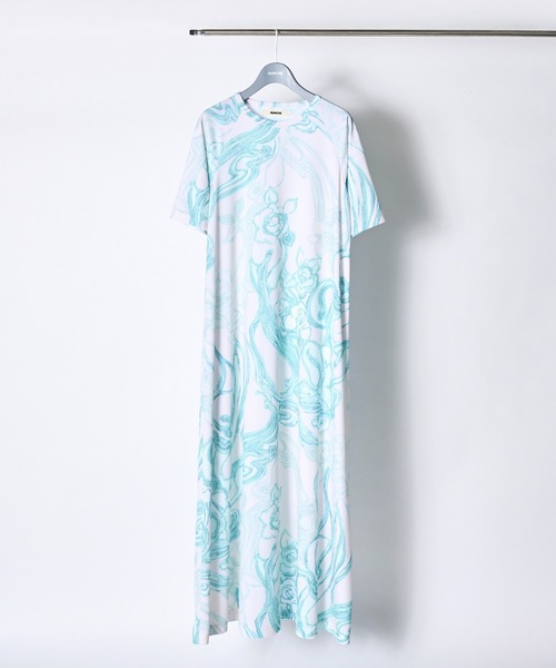 RUMCHE(ラムシェ)の「Marble Grace Cutsew Dress / マーブルグレースカットソードレス(ワンピース・レディース・ブルー系その他・FREE)」の1枚目の写真