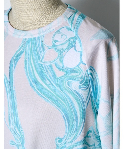 RUMCHE(ラムシェ)の「Marble Grace Cutsew Dress / マーブルグレースカットソードレス(ワンピース・レディース・ブルー系その他・FREE)」の6枚目の写真