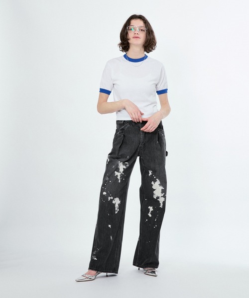 Tシャツ・カットソー MUCENT Ringer short sleeve tee P00000MH LAMRONS】RINGER SHORT TEE（Tシャツ/カットソー）｜M TO R