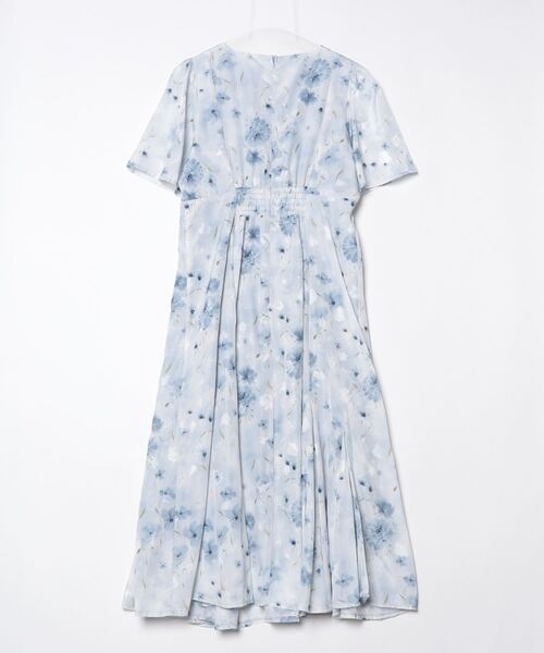 ASTORIA ODIER（アストリアオディール）の「にじみ花柄配色ワンピース（ワンピース・レディース・ライトグレー/ホワイト・MEDIUM）」の3枚目の写真