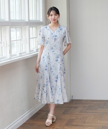 ASTORIA ODIER | にじみ花柄配色ワンピース(ワンピース)