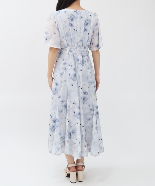 ASTORIA ODIER（アストリアオディール）の「にじみ花柄配色ワンピース（ワンピース・レディース・ライトグレー/ホワイト・MEDIUM）」の18枚目の写真