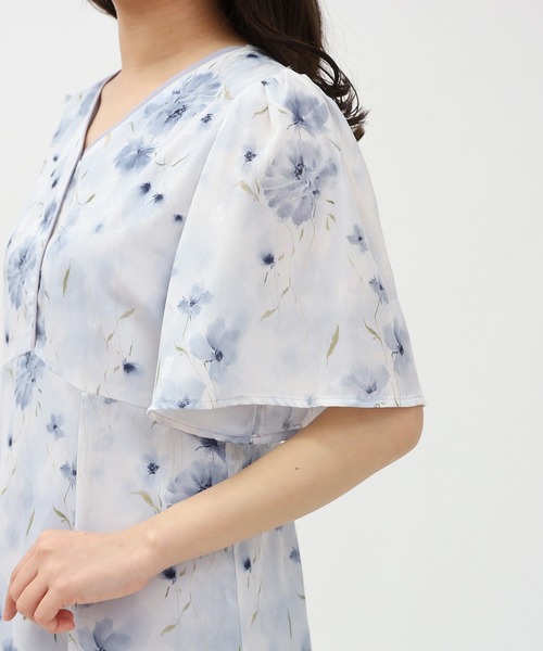 ASTORIA ODIER（アストリアオディール）の「にじみ花柄配色ワンピース（ワンピース・レディース・ライトグレー/ホワイト・MEDIUM）」の20枚目の写真