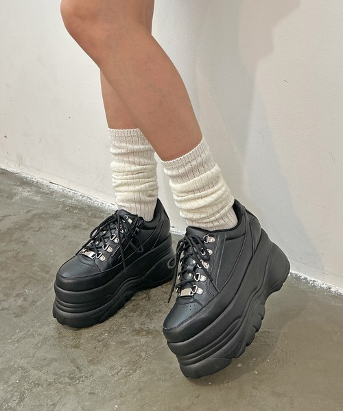attagirl(アタガール)の「厚底ブラックスニーカー(スニーカー・レディース・ブラック・S/M/L/LL/3L)」の2枚目の写真