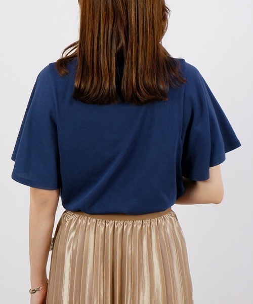 CLOTHY(クロシィ)の「【ゆったりお袖で暑い夏も快適!】フレア袖Tシャツ(Tシャツ/カットソー・レディース・その他/ブラック/オフホワイト/ネイビー・LARGE/MEDIUM)」の13枚目の写真