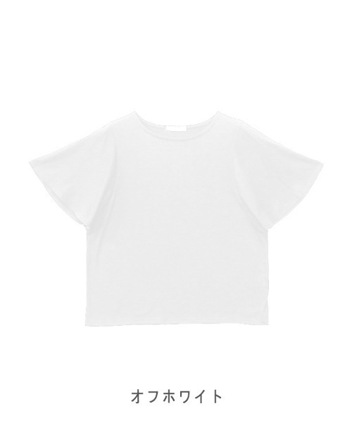 CLOTHY(クロシィ)の「【ゆったりお袖で暑い夏も快適!】フレア袖Tシャツ(Tシャツ/カットソー・レディース・その他/ブラック/オフホワイト/ネイビー・LARGE/MEDIUM)」の17枚目の写真