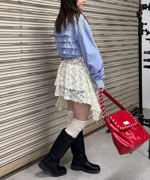 CIAOPANIC（チャオパニック）の「レースチュニックナンバリングイレヘムワンピース（ワンピース・レディース・ボルドー/ブラック/アイボリー・ONE SIZE）」の21枚目の写真